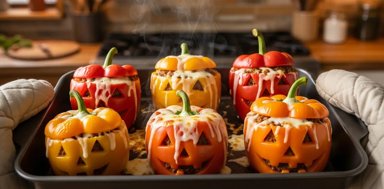 Gluten-Free Stuffed Pepper Jack-o'-Lanterns Recipe