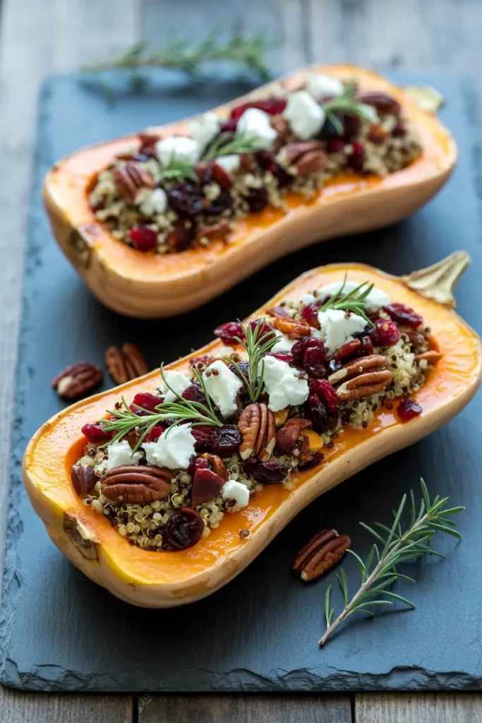 Stuffed Butternut Squash (Vegetarian Option)