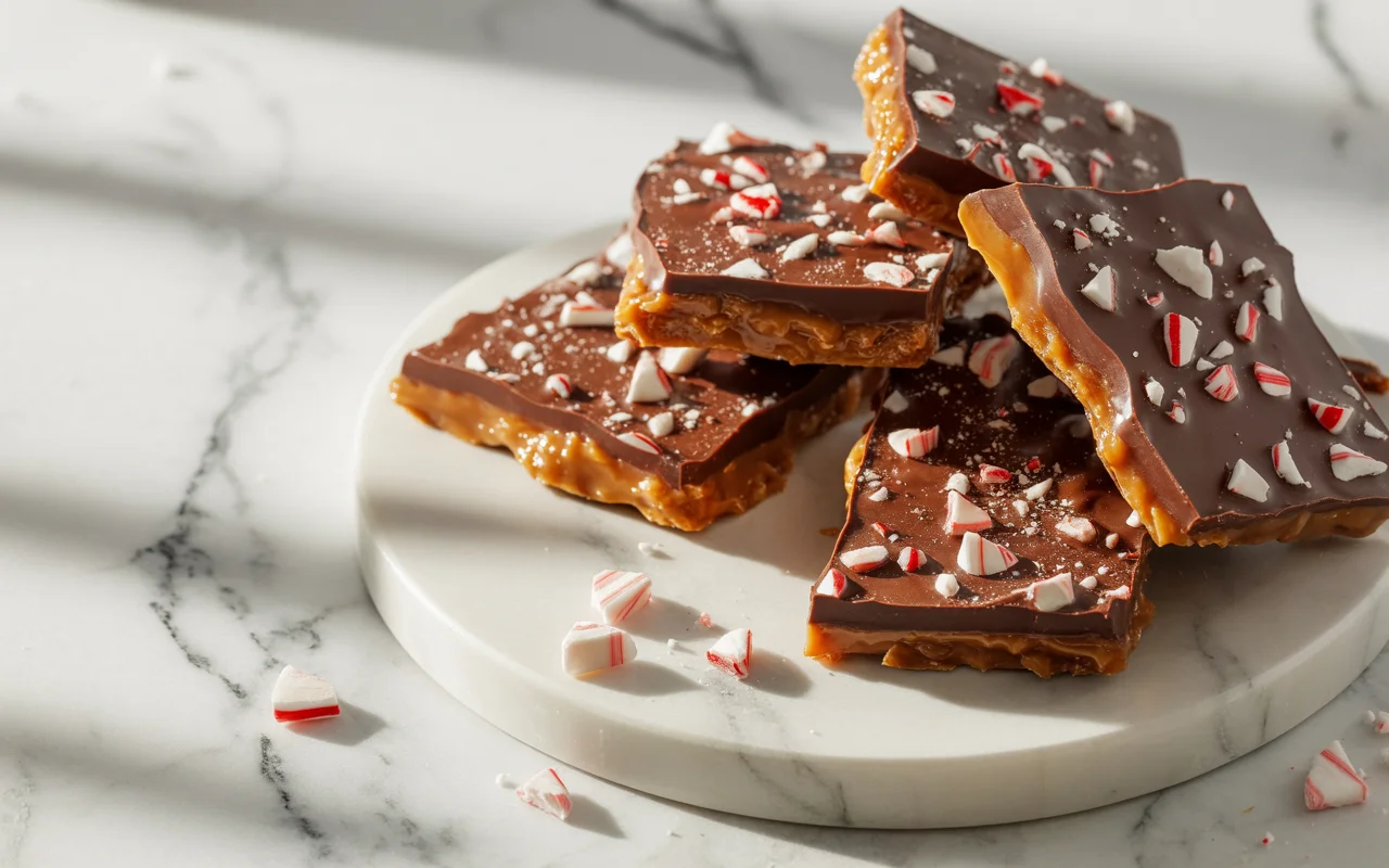 Gluten-free Christmas crack toffee with chocolate coating
