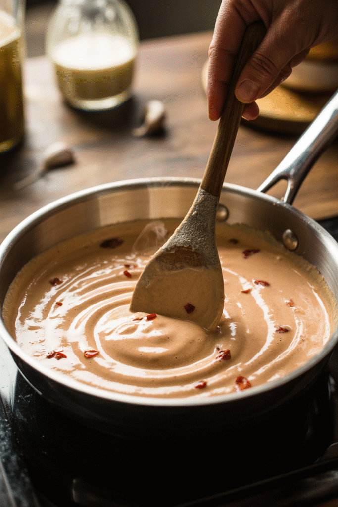 Creamy pink rosa sauce