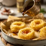 Golden gluten-free kataifi dessert