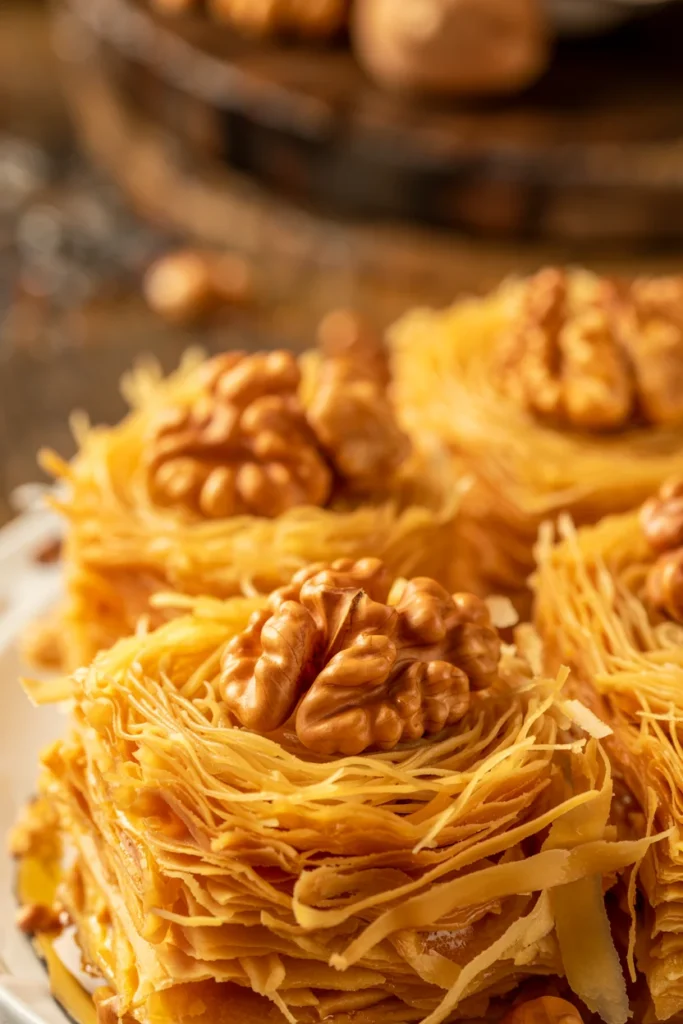 Hot gluten-free kataifi dessert