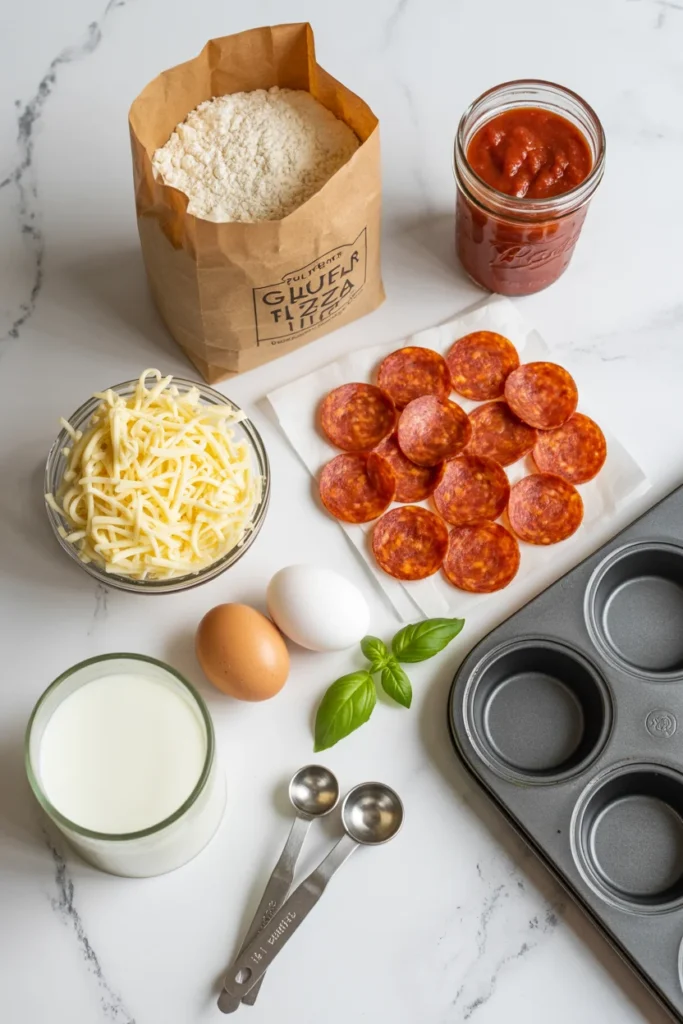 Ingredients for gluten-free pizza bites
