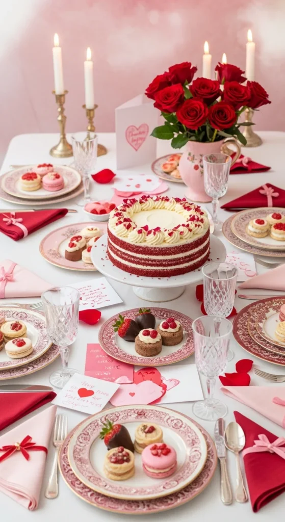 Valentine Day dessert table
