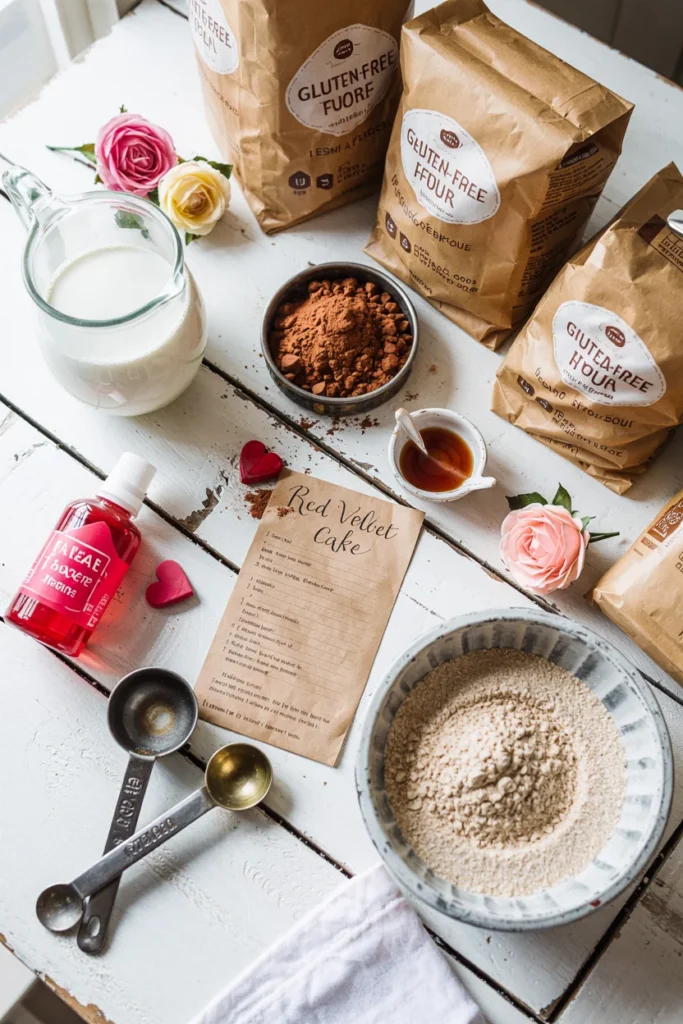 Valentine's Red Velvet Baking Ingredients